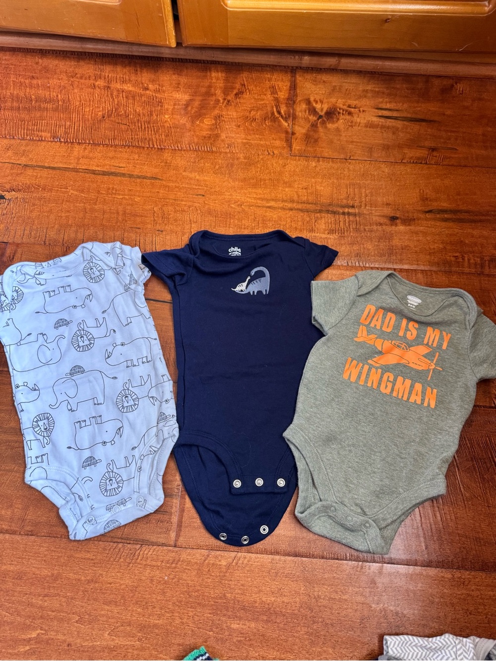 Simple 3-Pack Baby One-Piece Bodysuits - Light Blue, Navy & Gray